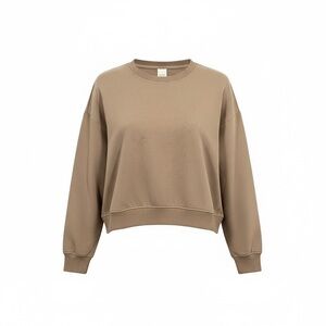 H&M Women’s Hi-Lo Crewneck Sweater SZ L Color Tan EUC